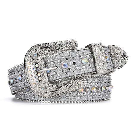 Studded Rhinestone Belts Women Fashionable Sparkly Diamond Belt Shiny