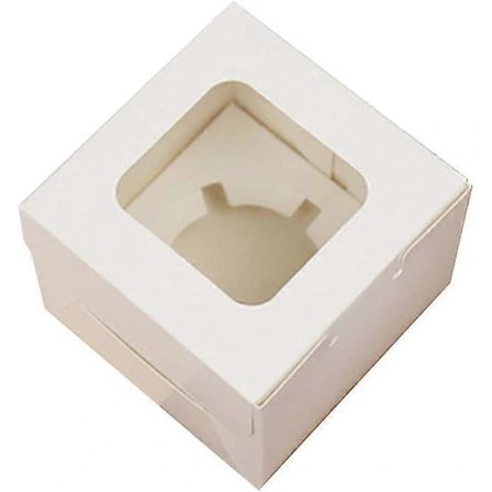 Muffinsæsker, 20-pak Bageri Muffinsbeholdere, Kagebeholdere til Muffins, med Observationsvindue og Aftagelig Indre Støtte, (1 Hul)