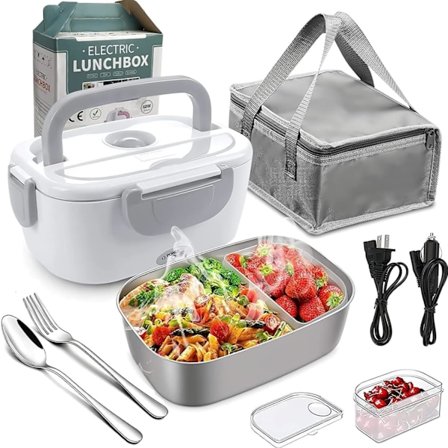 Bærbar Elektrisk Madkasse til Mænd og Kvinder, 1.5L Madkasse, Madvarmer, Madpakke