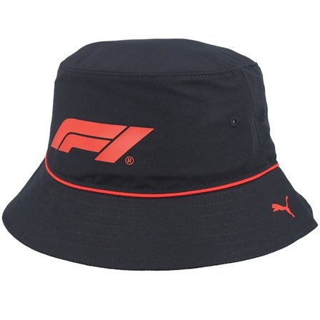 Formula One - Motor Černá bucket Klobouk - F1 Logo Black Bucket @ Hatstore