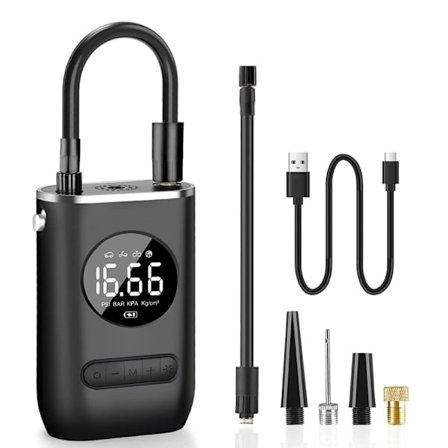 Bærbar Luftkompressor, 150 PSI Mini Elektrisk Cykelpumpe med