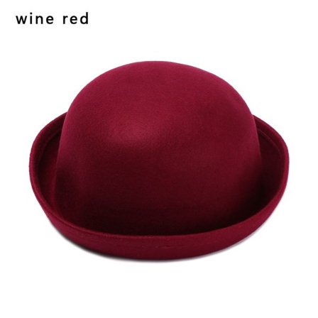 Ullfilt Floppy Bowlerhatt VIN RØD