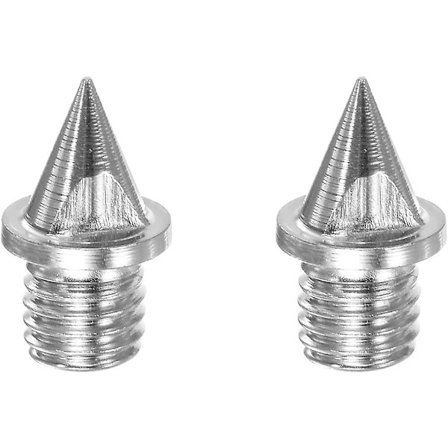 2 stk. piggsko pigger 1/4 tomme legert stål hullet korte spiker erstatningspigger for sprint korte løpesko, sølvfarget