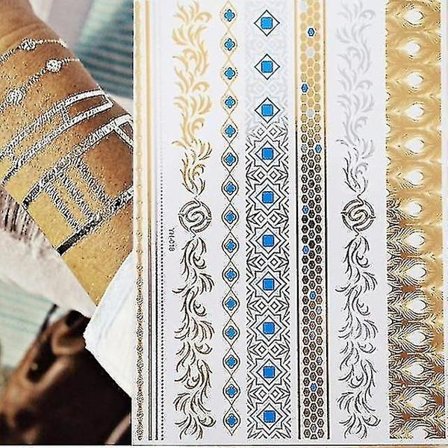 Flash Metallic Waterproof Tattoo Gold ,silver - Women Fashion Design Temporary