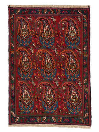 Afshar/Sirjan Matta Handknuten 104X149 Svart/Mörkröd Persien/Iran