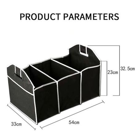 Multifunksjonell bilbagasjerganisator med stor kapasitet, sammenleggbar stoffoppbevaringspose, beholder, bagasjerom, bilaccessoarer (FMY)