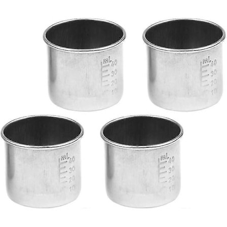 4 st Medicinmått Rostfritt Stål Mätkoppar Graderad Kopp Med Volym För Blandning av Piller Flytande Medicin Mätning Munvatten 40ml [db]