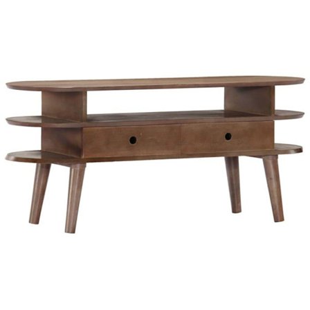 TV-möbel i akacia trä - vidaXL - 110x35x50 cm - Massivt akaciaträ - 2 lådor - Brun finish
