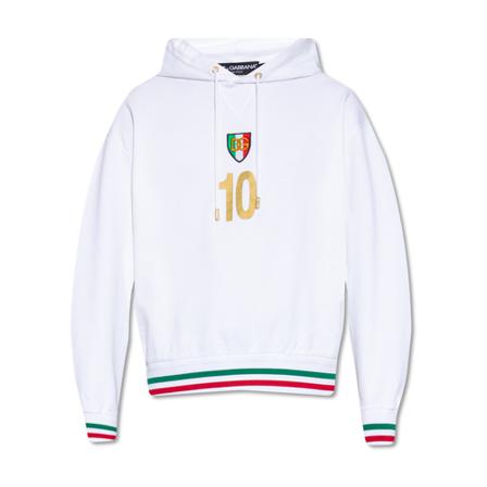Dolce & Gabbana Cotton hoodie Hvid, Herre, Størrelse: S