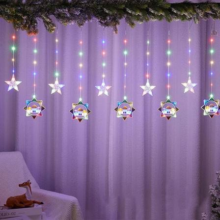 Eid Mubarak Dekoration Star Moon Led Gardin Garland String