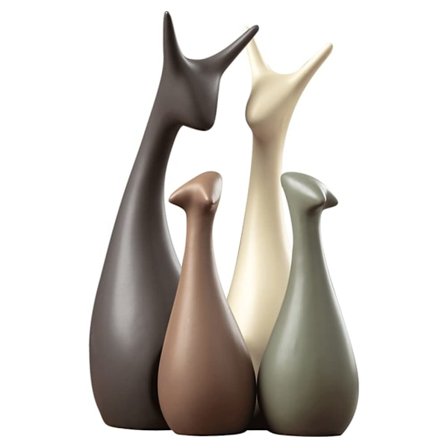 Eläinkoriste Posliini Koristelu Hirvi Keramiikka Käsityö Taide Luovat Sisustusesineet Lahja Perhematot Neljä Henkilöä Talo Hirvi.—yux