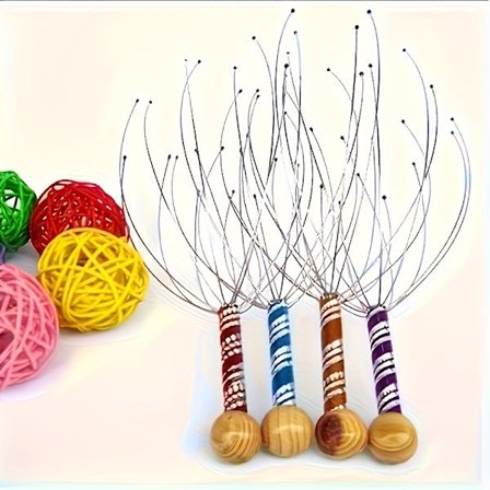 Tilfeldig farge hodemassasjeapparat, hodebunnskraper, blekksprut hodemassasjeapparat, hodebunnsmassasjeklo, sjeleekstraktor