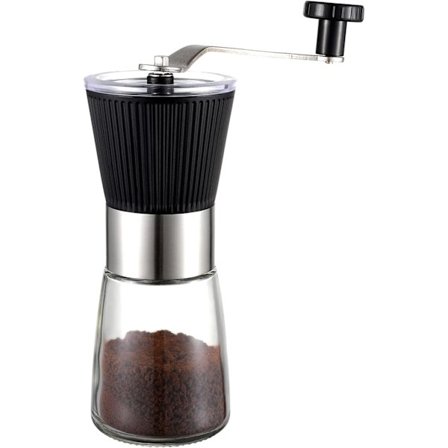 Manuel Kaffekværn, Håndkværn Kaffekværn med Justerbar Konisk Keramisk Burr til Espresso, Filter, Stempelkande (Sort)