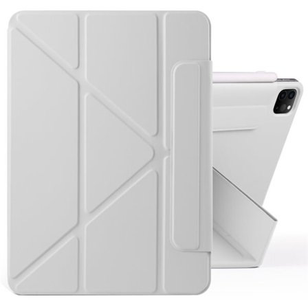 Keinonahkakotelo jalustalla ja magneeteilla iPad Pro 12.9 2022 / 2021 / 2020 - harmaa - harmaa