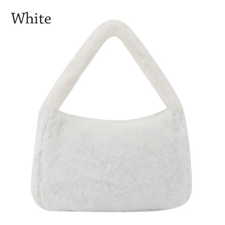 Skuldertaske Underarmstaske Fluffy Totes HVID