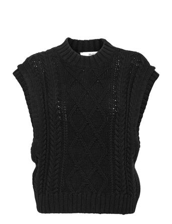 Slfpiper Knit Vest Black Selected Femme