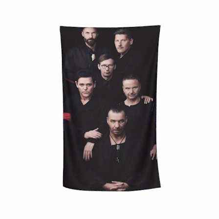 Rammstein Rantapyyhe - Erittäin Imukykyinen, Nopeasti Kuivuva Mikrokuituinen Uimapyyhe Bändin Logolla, Kevyt ja Pehmeä, Ihanteellinen Rannalle, 