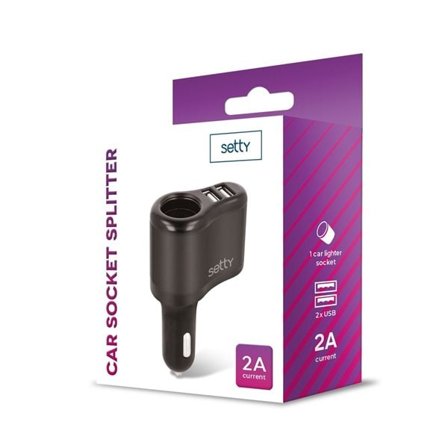 Splitter till cigarettuttaget 2xUSB