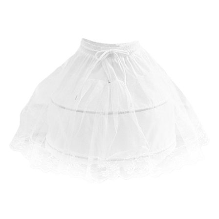 Hvit ballkjole Underskjørt 2 lag Hoops Petticoat Underskjørt Slip Kjole Justerbar Petticoat