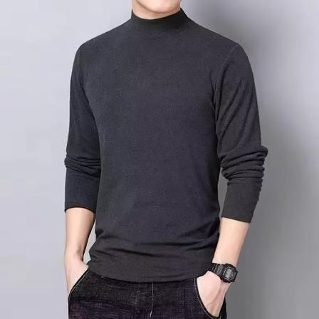 Develvet Halv Turtleneck Base Trøje Mænd Dobbeltside Plus Langærmet T-Shirt Trend Vinter Stræk Varm Under Tøj Dark Gray L