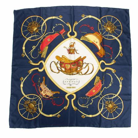 Hermès Vintage, Pre-owned Scarf Blauw, Heren, Maat:ONE Size