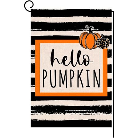 Höstrandig pumpa liten trädgårdsflagga vertikal dubbelsidig uteplats utomhusdekoration