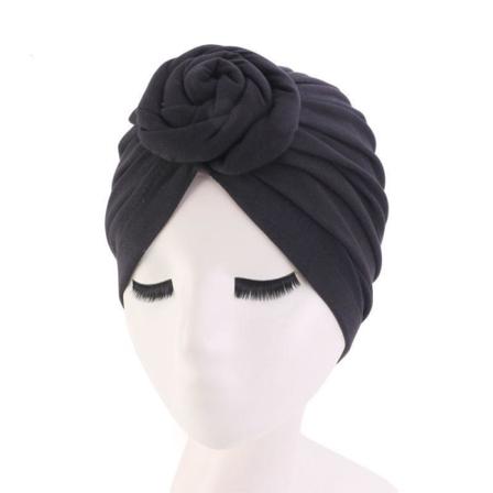 Snygg Turban Med Bulle På Framsidan I Bomull Flera Färger Black One Size