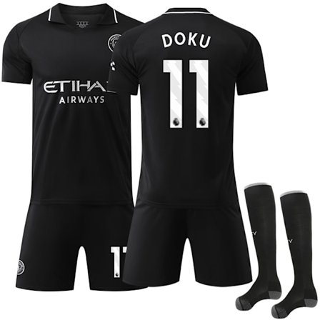 25-26 Manchester City Vieraspaita Lapsi Aikuinen Jalkapallopaita Kit Nro 11 Doku