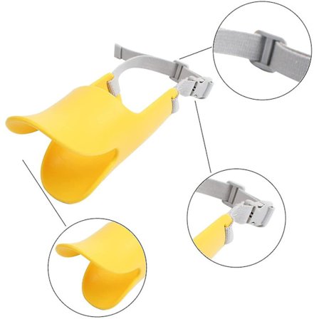 Anti-bid Hunde-mundkurv, Sød Silikon Ande-mundform Hundemunddækning Med Justerbare Remme 1stk-gul