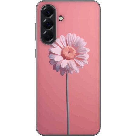 Kompatibelt Mobilskal till Samsung Samsung Galaxy A56 Rosa Blomst Minimal med ensam blomma på rosa bakgrund, enkel elegant och trendig design med mju