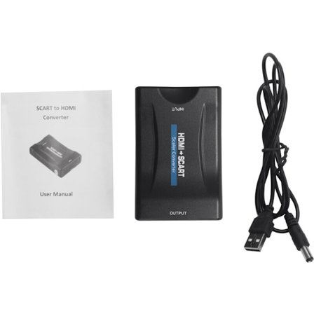 Scart-omvandlare ingång utgång Scart komposit video stereo ljudadapter Hd 720P/1080P för Hdtv Dvd Ntsc Pal till Scart-adapter