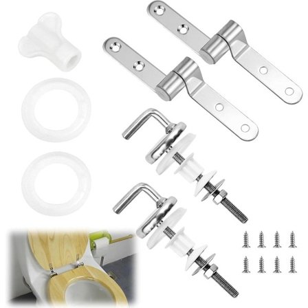 Toiletbrætfiksering, toiletbræthængsler i rustfrit stål, toiletlågsfiksering, reservedele til toiletbræt til fast reparation af toiletbræt