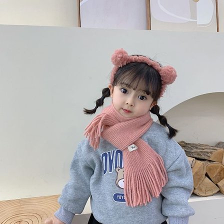 Børns halstørklæde ensfarvet efterår og vinter baby lang dusk