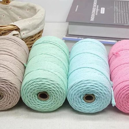 3mm Cotton Macrame Cord Rope Colored Cotton Thread Macrame Materials DIY Crafts Crochet String for Christmas Wedding Home Décor