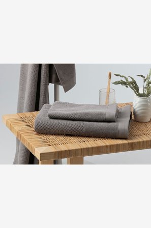 Borganäs of Sweden - Enzo Frotté 4-Pack - Grå - Handdukar - 50X70 - Från Homeroom