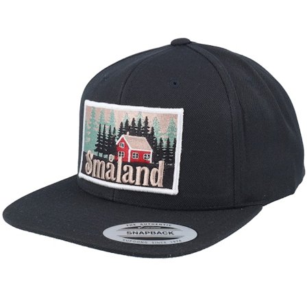Wild Spirit - Svart snapback Caps - Swedish Småland Landscape Patch Black Snapback @ Hatstore