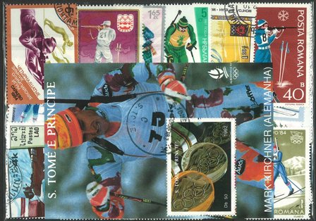 Biathlon - 2 miniark og 31 frimærker