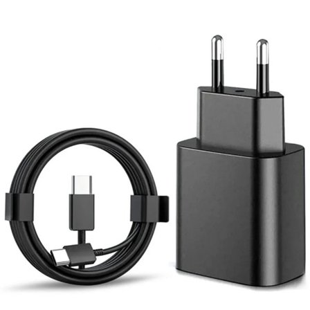 Hurtigoplader 45W til Samsung USB-C + 2M USB C-kabel - EU - Sort