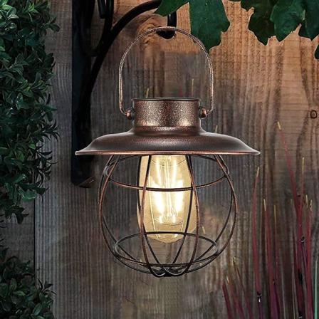 Udendørs Solcellelanterne Retro Metal Solcellelys Til Hængende Havelys Med Varmt Led Lys Til Have, Terrasse, Patio, Træ Dekoration, Dekorativ Pat