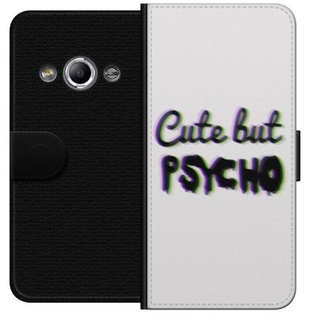 Yhteensopiva Lompakkokotelo Samsung Galaxy Xcover 3 Sadevärisiä leikkikuvia, joissa on iloinen kasvot ja värikkäät ympyrät leikkisessä studio-i