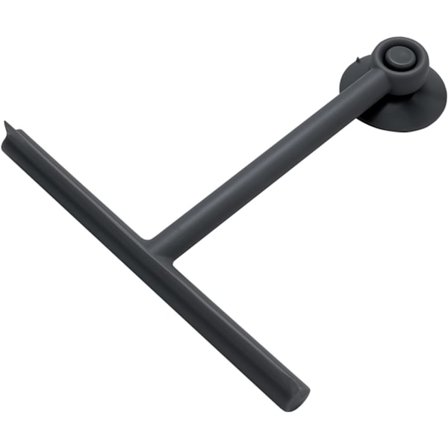 Svart Duschskrapa med Färgkrok och Sugpropp, Rengör Glas Harts och Gummi, Mått 23 x 22 x 3 cm och Vikt 0,1 kg, 2 års Garanti, R&D Desig