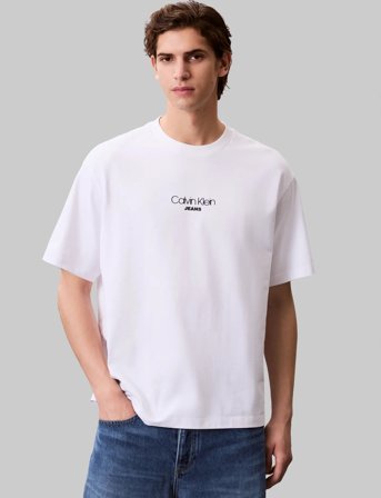 Calvin Klein Jeans Ss 16S Rlxd Fit Ckj Graphic Tee - White - XL