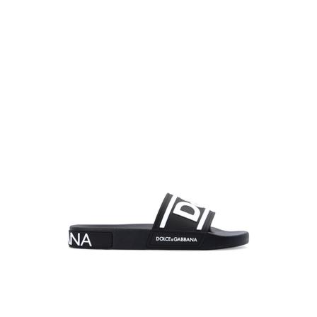 Dolce & Gabbana Ciabatta slides with logo Sort, Dame Sandaler, Størrelse: 36 EU