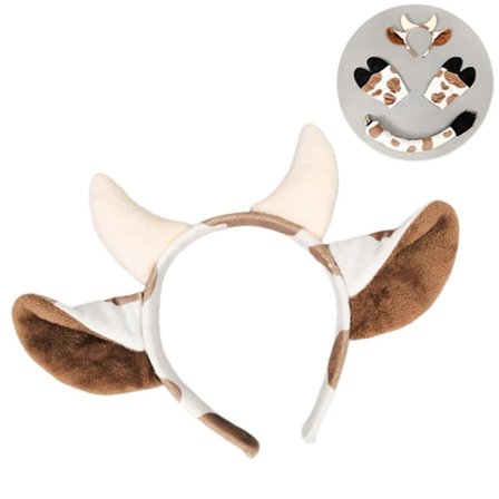 1 kpl Lehmäpuku Asusteet Lehmän Korvat Panta Häntä Käsineet Halloween Pukeutumiseen Eläimet Cosplay Pukusetti Panta ruskea valkoinen