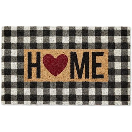 Naturlig kokosdörrmatta, schackbrädemönster, 18x30 tum