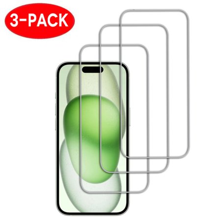 3-Pack - iPhone 15 Pro skærmbeskytter i hærdet glas
