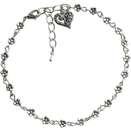 Ny 2025 Ny Barfot Tilbehør Hjerteformet Armbånd Mote Blomsterdesign Sølv Ankel Armbånd Legering Perle Fot Armbånd Kvinner Unisex Mote