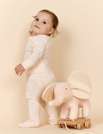Copenhagen Colors Baby Rib Tights W. Feet - Pink - 50