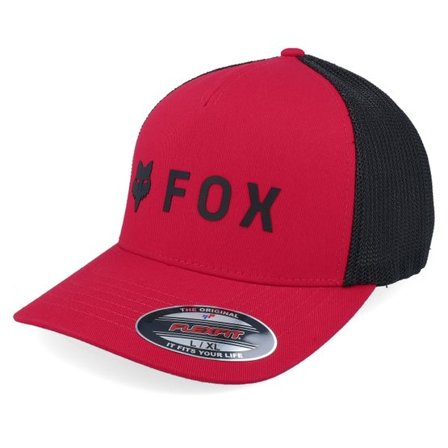 Fox - Röd flexfit Keps - Absolute Hat Flame Red/Black Mesh Flexfit @ Hatstore