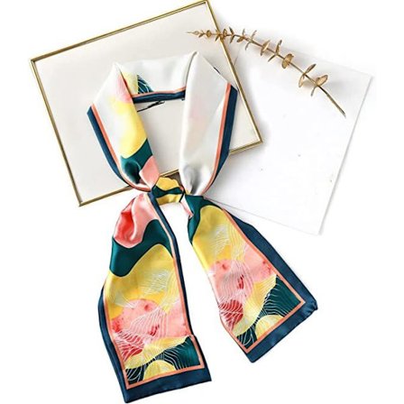 Slank simuleret lyserød blomst tørklæde, kvinders halstørklæde 15*145cm, højt satin forårstørklæde, sommer trykt tørklæde, piges gave